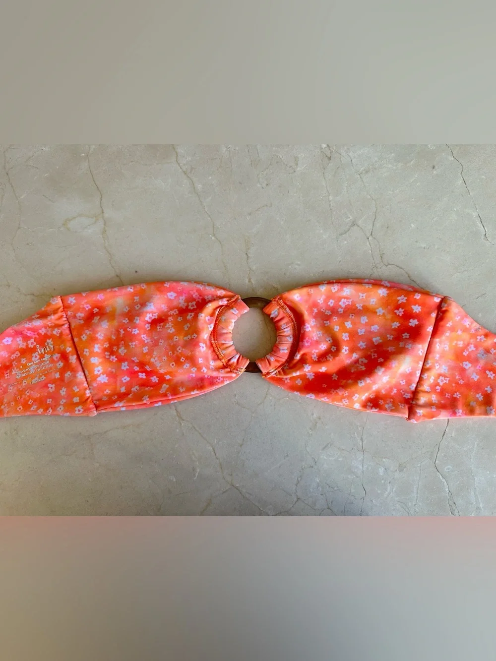 Kulani Kinis Coral Crush extra small bandeau top - Picture 2 of 3